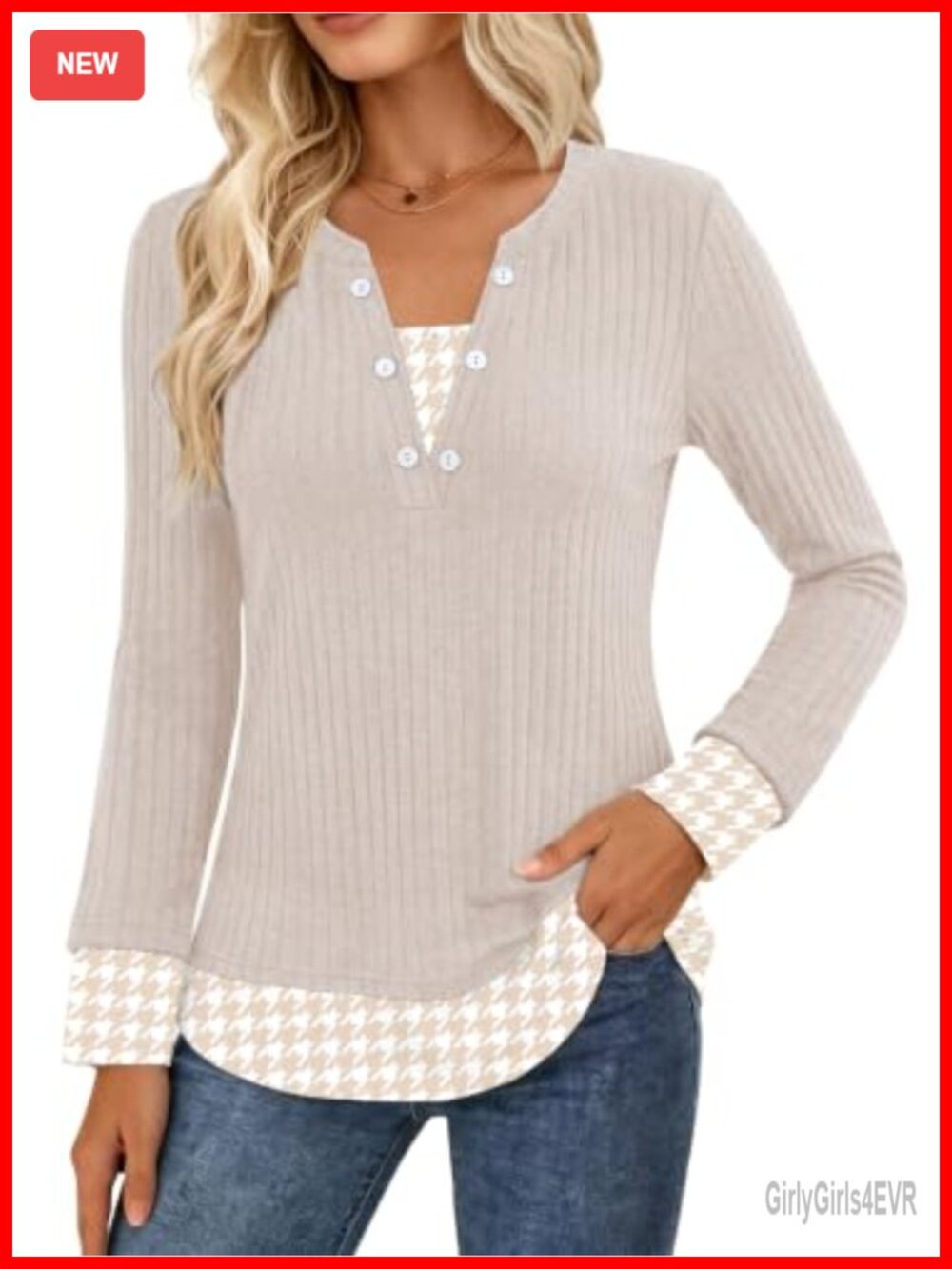 Womens Long Sleeve V Neck Knit Tunic Sweater Teacher Office Top